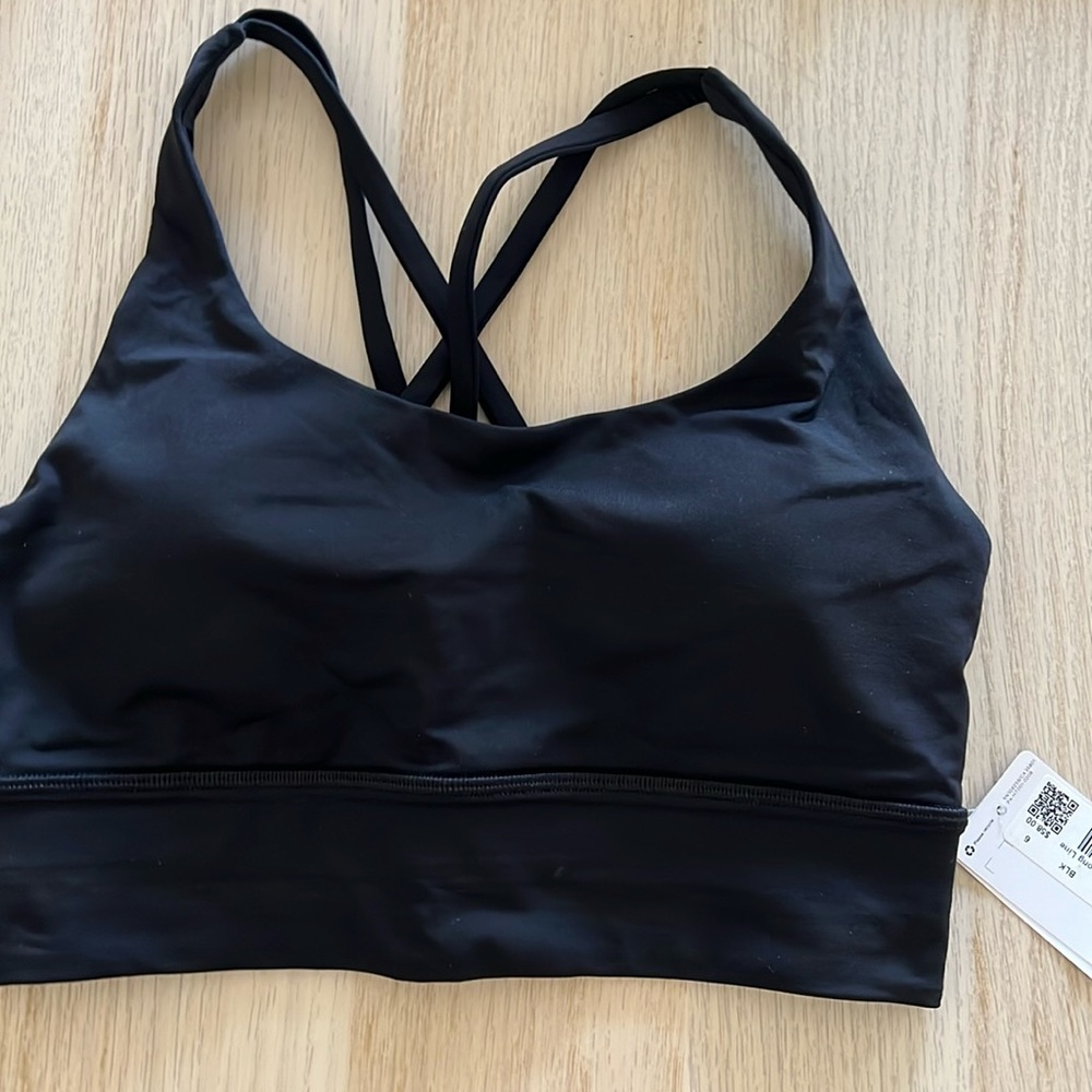 NEW NWT Lululemon Energy Bra Long Line, BLACK, Size 6